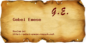 Gebei Emese névjegykártya